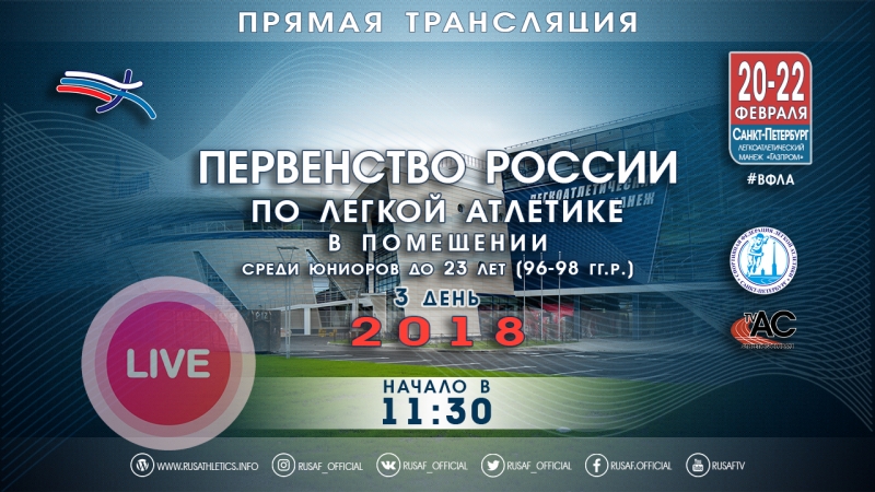 Первенство России U23 в помещении 2018