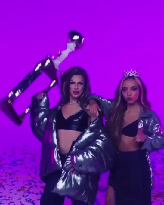 Me and @jadethirlwall just snatching trophies 🏆🏆🏆 #DirtyTrix VS @littlemix 💕💕💕