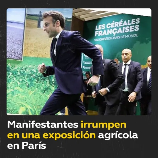 Manifestantes irrumpen en el Salón Internacional de la Agricultura buscando a Emmanuel Macron