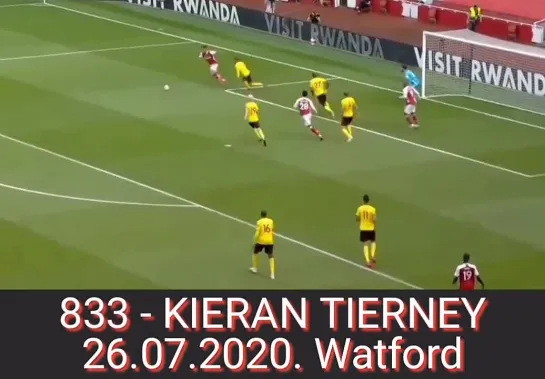 833 - КИРАН ТИРНИ, 
26.07.2020. «Уотфорд»./
833 - KIERAN TIERNEY, 
26.07.2020. Watford.