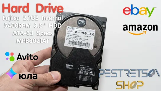 Lot 123 - Hard Drive Fujitsu MPB3021AT 2.1GB Internal 5400RPM 3.5" HDD ATA-33 Specs