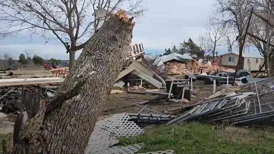 Разрушительные последствия от торнадо прошедшего по штату Техас, США. 13 декабря 2022 года.