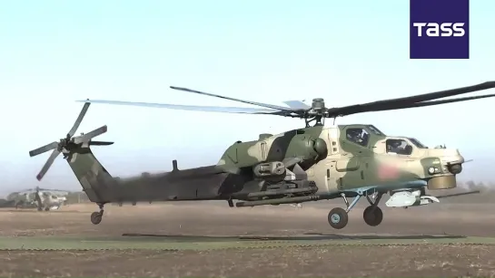 ▶️ A Mi-28NM helicopter destroyed Ukrainian armored vehicles and personnel in a border area of the Kursk Region with air missile