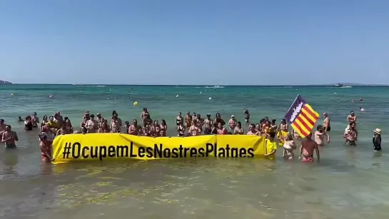 Spanish protest against mass tourism in Mallorca