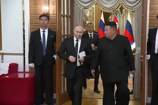 Путин и Ким Чен Ын, Пхеньян, КНДР.