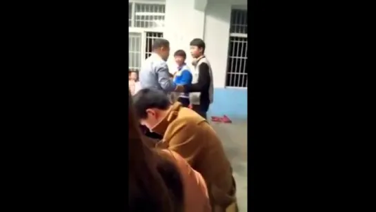 Fight between teacher and students