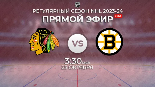 Blackhawks vs. Bruins | Прямой эфир | Регулярный сезон NHL 2023-24 | 24.10.2023