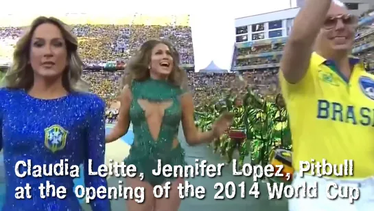 Jennifer Lopez, Claudia Leitte, Pitbull at the opening of the 2014 World Cup