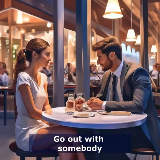 Фразовый глагол "go out with somebody" с примером