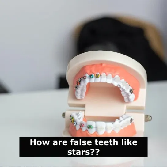 Шутки на английском: How are false teeth like stars?