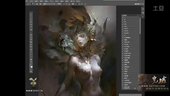 [hgjart] 黄光剑 Huang Guangjian photoshop painting process GOD'S MARIONETTE 2-2