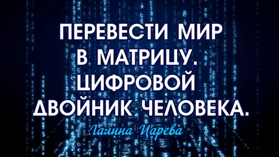 Г.ЦАРЕВА - ПЕРЕВЕСТИ МИР В МАТРИЦУ. ЦИФРОВОЙ ДВОЙНИК ЧЕЛОВЕКА.