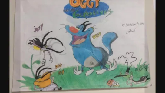 Drawing Time Lapse - Oggy and the Cockroaches