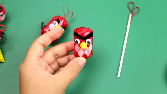 Птички_DIY ribbon angry Birds _ How to make angry Birds with a ribbon