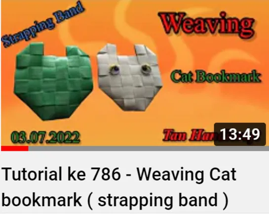 Tutorial ke 786 - Плетение кошачьей закладки  Weaving Cat bookmark ( strapping band )