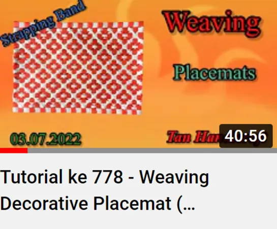 Tutorial ke 778 - Плетение Декоративной салфетки  Weaving Decorative Placemat ( Strapping Band )