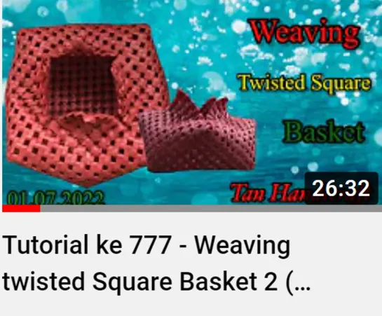 Tutorial ke 777 -Плетение витой квадратной корзины 2  Weaving twisted Square Basket 2 ( strapping band )