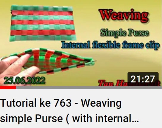 Tutorial ke 763 - Плетение простого кошелька   Weaving simple Purse ( with internal flexible frame clip ) strapping band