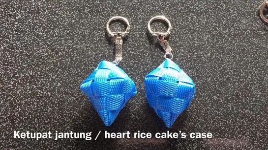 39_(291)_Плетение кетупат джантунг брелок_Tutorial ke 291 - Weaving rice cake’s case ketupat jantung keychain ( Strapping Band )