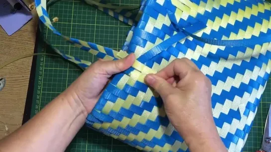 (171)_Плетение простой ленты для обвязки сумки_Tutorial ke 171 - weaving simple shopping bag - strapping band