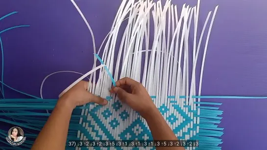 92_2_วิธีสานกระเป๋าจากเส้นพลาสติก ep.2 _ How to weave bags from plastic line ep.2