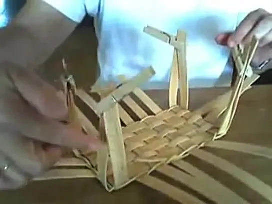 Basket Weaving Video #23, How to Weave a Basket - Weaving the sides of our Mini Muffin Basket