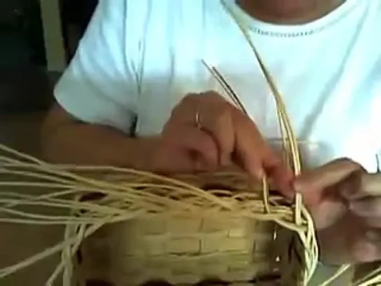 Basket Weaving Video #26b - Mini Muffin Basket Step 2 of the Braided Rim