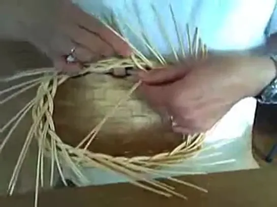 Basket Weaving Video #26c - Mini Muffin Basket - Step 3 of the Braided Rim