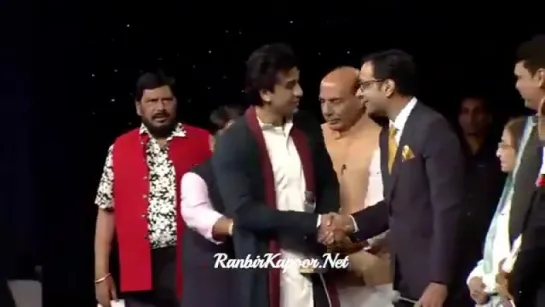 Ranbir Kapoor accepts the award Ranbir Kapoor accepts