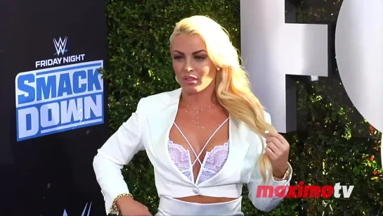 Mandy Rose and Sonya Deville WWE 20th Anniversary Celebration Event Blue Carpet