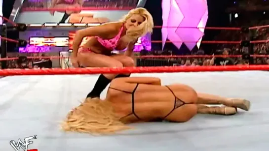 Wrestling Online - Stacy Keibler vs Trish Stratus Bra Panties Paddle On A Poll Womens Title Match (Стрим #63)