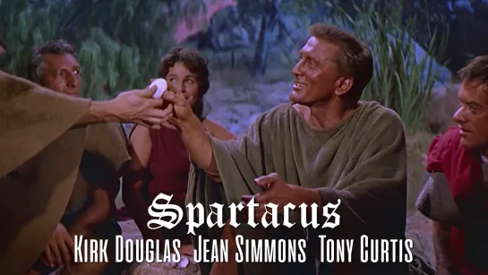 Kirk Douglas, Jean Simmons, Tony Curtis (Spartacus, 1960)