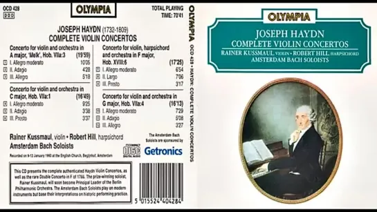 Haydn  Complete Violin Concertos (Rainer Kussmaul, Robert Hill, Amsterdam Bach Soloists)