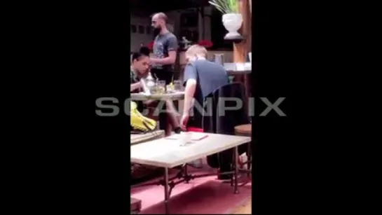 Rob and FKA twigs are seen having lunch at Cafe Mogador in Williamsbur. 17.05.2016