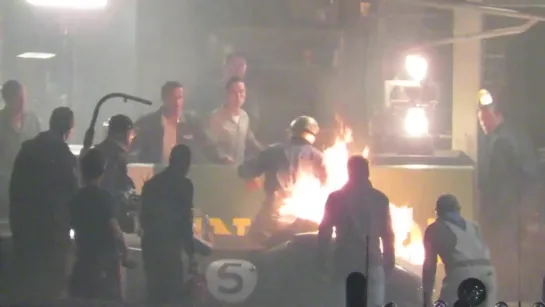 Matt Damon Lights Up on Fire on «Ford v. Ferrari» Set