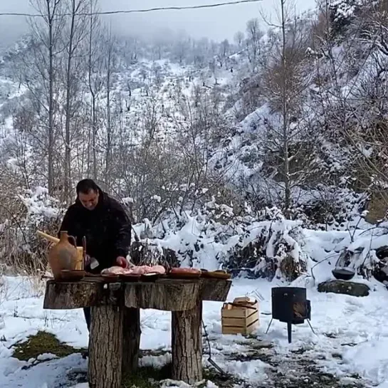 Баранье сало, приготовленное по особому способу в тандыре!