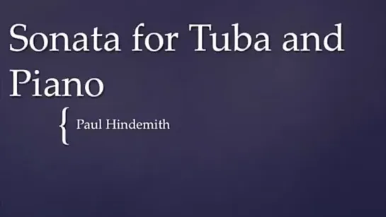 Paul Hindemith Sonata for Tuba and Piano