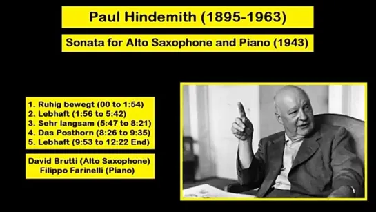 Paul Hindemith (1895-1963) - Sonata for Alto Saxophone and Piano (1943)