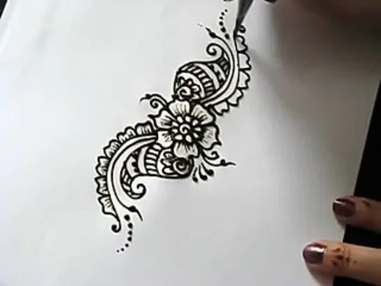 How to Draw a Flower & Paisley Henna - Mehndi design - festival pricing