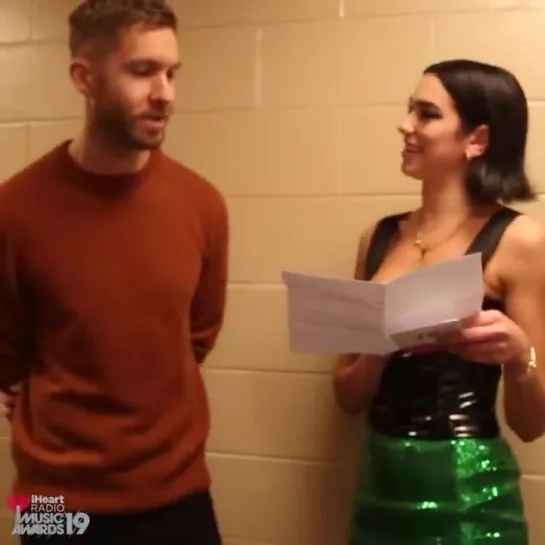 DUA LIPA Calvin Harris reactions when they found they were nominated for the 2019 iHeartAwards!