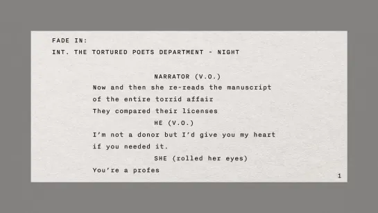 Taylor Swift - The Manuscript Official Lyric Video