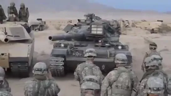 Japanese Type 74 showing off hydro-pneumatic suspension at Fort Irwin, Mojave Desert, California