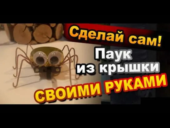 Как Сделать Паука Своими Руками / How to make a spider from recycled material - caps from bottles