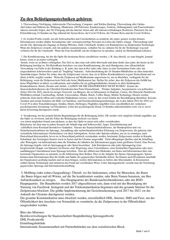 DUSSELDORF conducted by Stasi away from the overt terror of the Ulbricht era towards what came to be known as Zersetzung