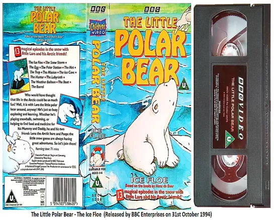 The Little Polar Bear - The Ice Floe (BBCV 5386) 1994 UK VHS