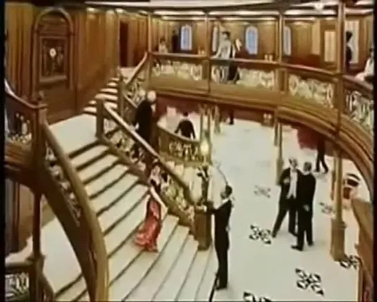 RMS Titanic. Grand (and Aft) staircase now and then