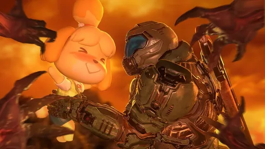 Doom guy and Isabelle.[SFM]