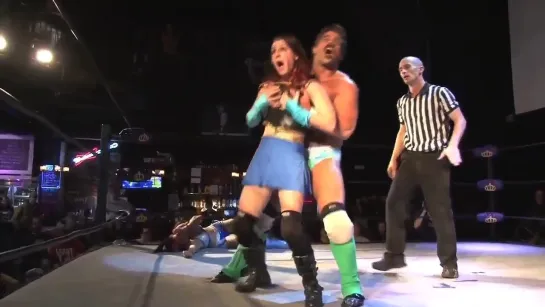 The Lucha Sisters (Leva Bates & Mia Yim) (w/Olaf) vs The World's Cutest Tag Team (Candice LeRae & Joey Ryan)