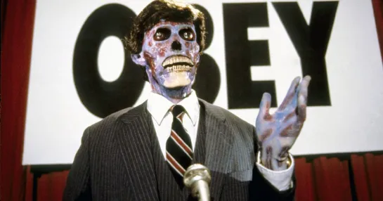 Они Живут (They Live) 1988 Чужие среди Нас  - реж. Джон Карпентер по мотивам рассказа Рэя Нельсона «В восемь утра» OBEY