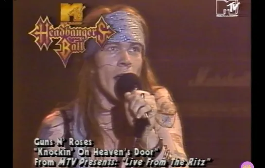 Guns N Roses - Knocking On Heavens Door - 4k Live 1988 Mtv Headbangers Ball - The Ritz at New Youk City